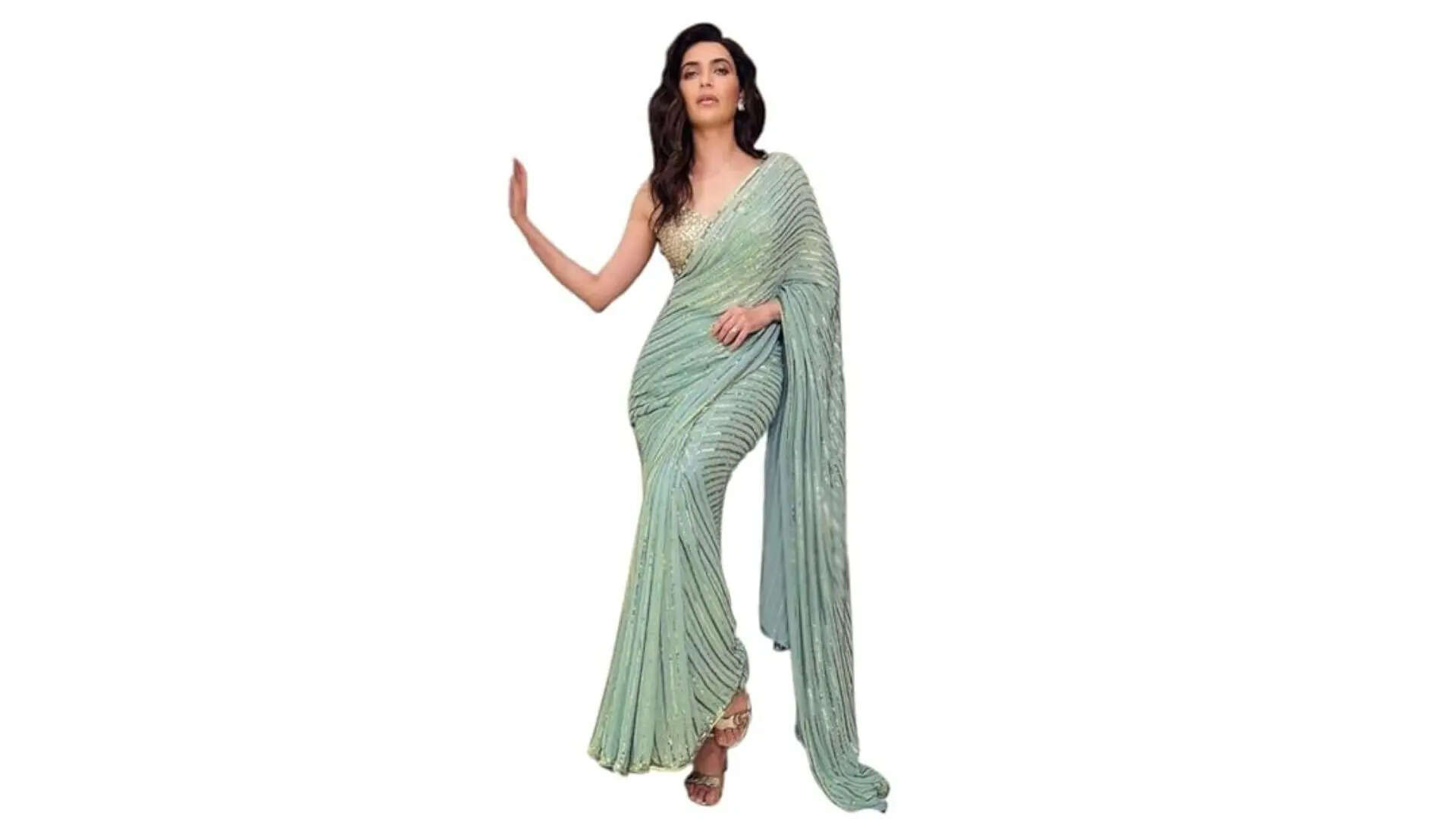 SIRIL Womens Sequence Embroidery Georgette Saree