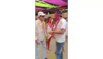 Vineet Jain playing Holi with Bollywood casting director Mukesh Chhabra