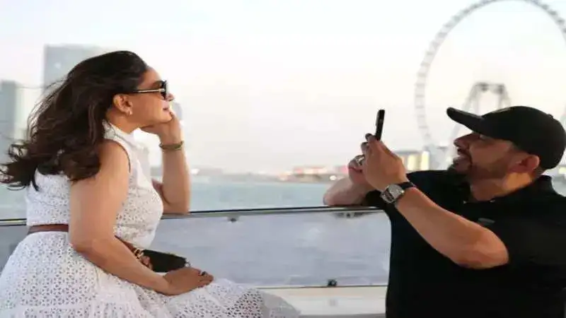 Madhuri Dixit and Dr. Nene look like the cutest couple as they click each other’s pictures on vacation