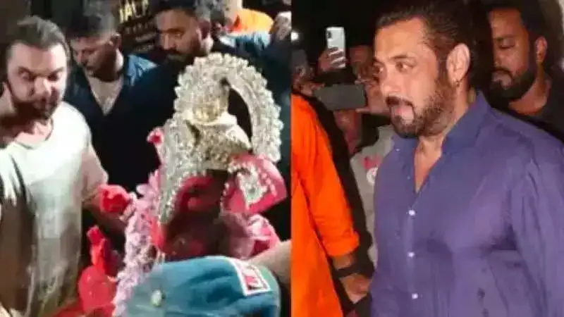 Salman Khan attends Ganesh Visarjan celebrations at sister Arpita Khan Sharma’s house