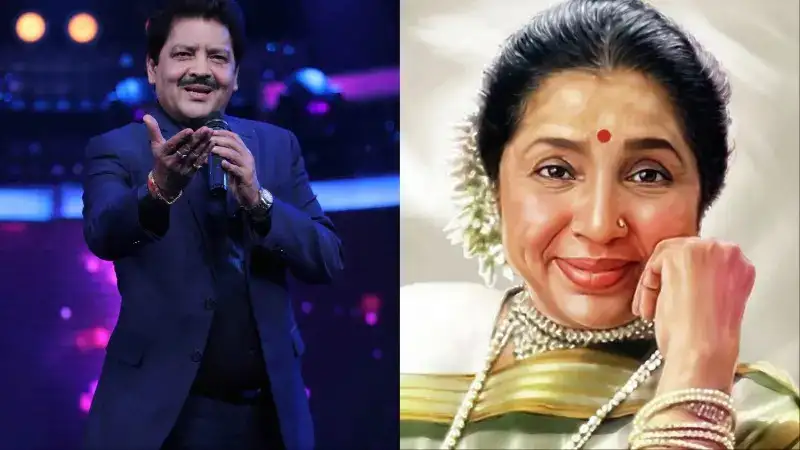 Udit Narayan bows down to Asha Bhosle at Maharashtra CM Eknath Shinde's Ganesh Chaturthi celebration