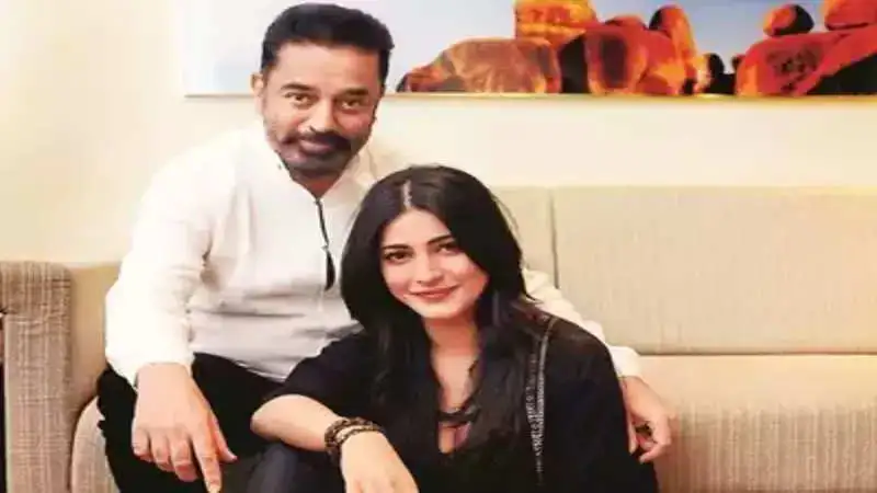 Kamal Haasan adorably makes a cameo appearance while Shruti vibes to a Vikram song