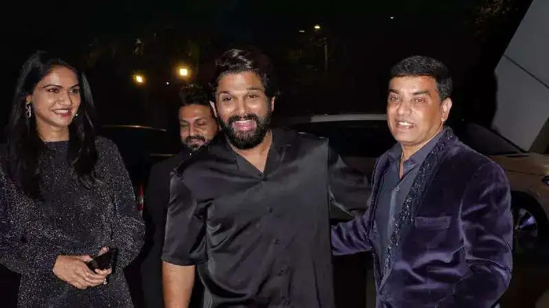 Allu Arjun and Sneha Reddy twin in black at Dil Raju's granddaughter's birthday