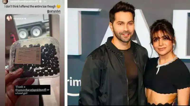 Varun Dhawan and Samantha Prabhu's hilarious banter on Citadel set, 'did he steal her berries'?