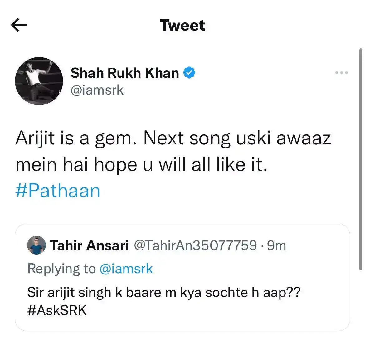 Shah Rukh Khan tweet