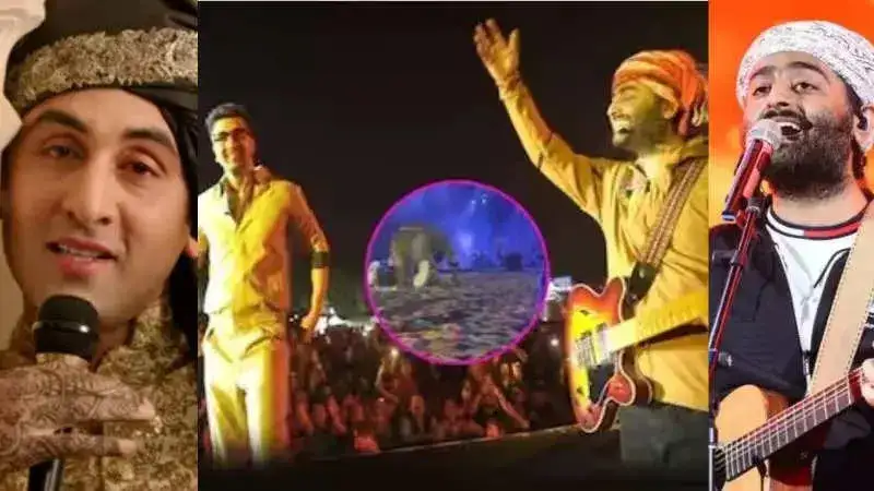 Arijit Singh and Ranbir Kapoor sing ‘Channa Mereya’ during a live concert