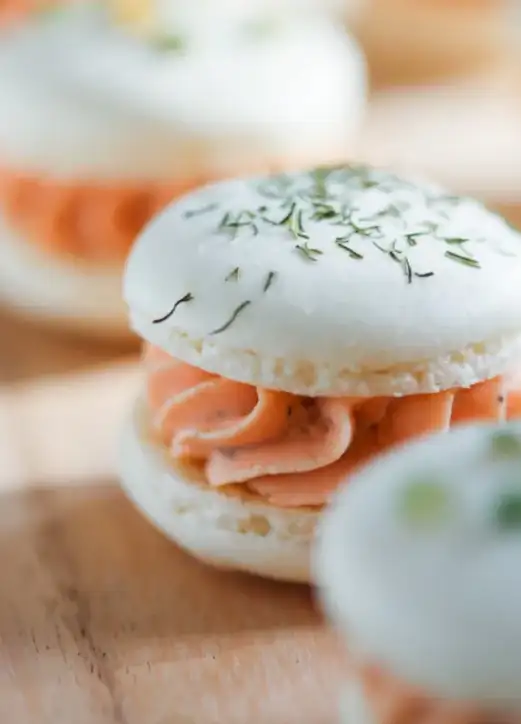 Smoked salmon macarons