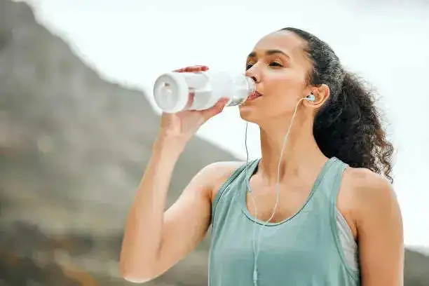 woman drinking water