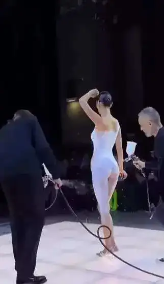 Bella Hadid Spray Paint Dress