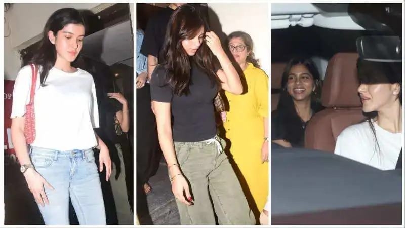 Suhana Khan and Shanaya Kapoor's stylish movie date with Jahaan Kapoor takes the internet by storm