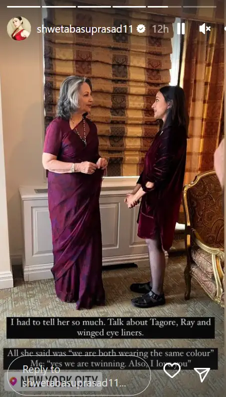 Shweta Basu Prasad talking to Sharmila Tagore