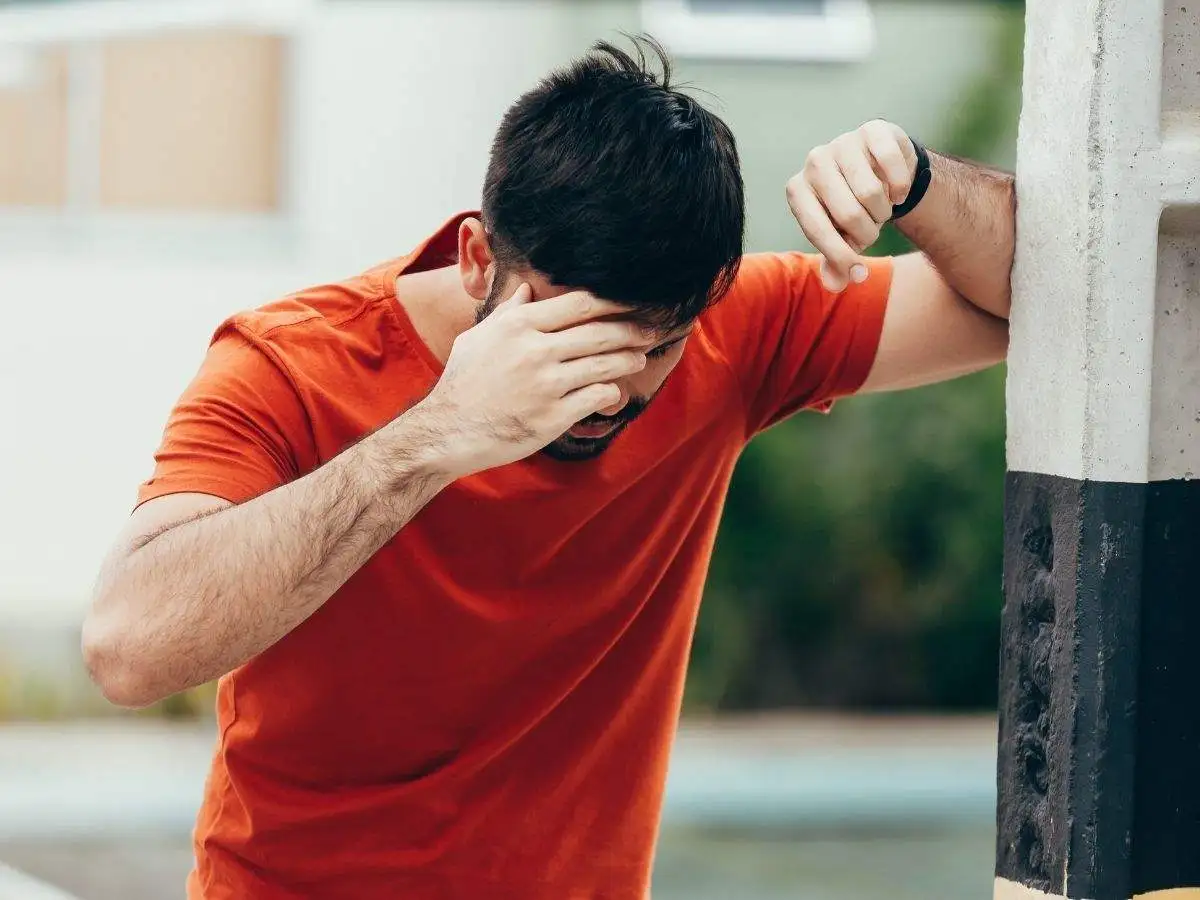 A man experiencing dizziness