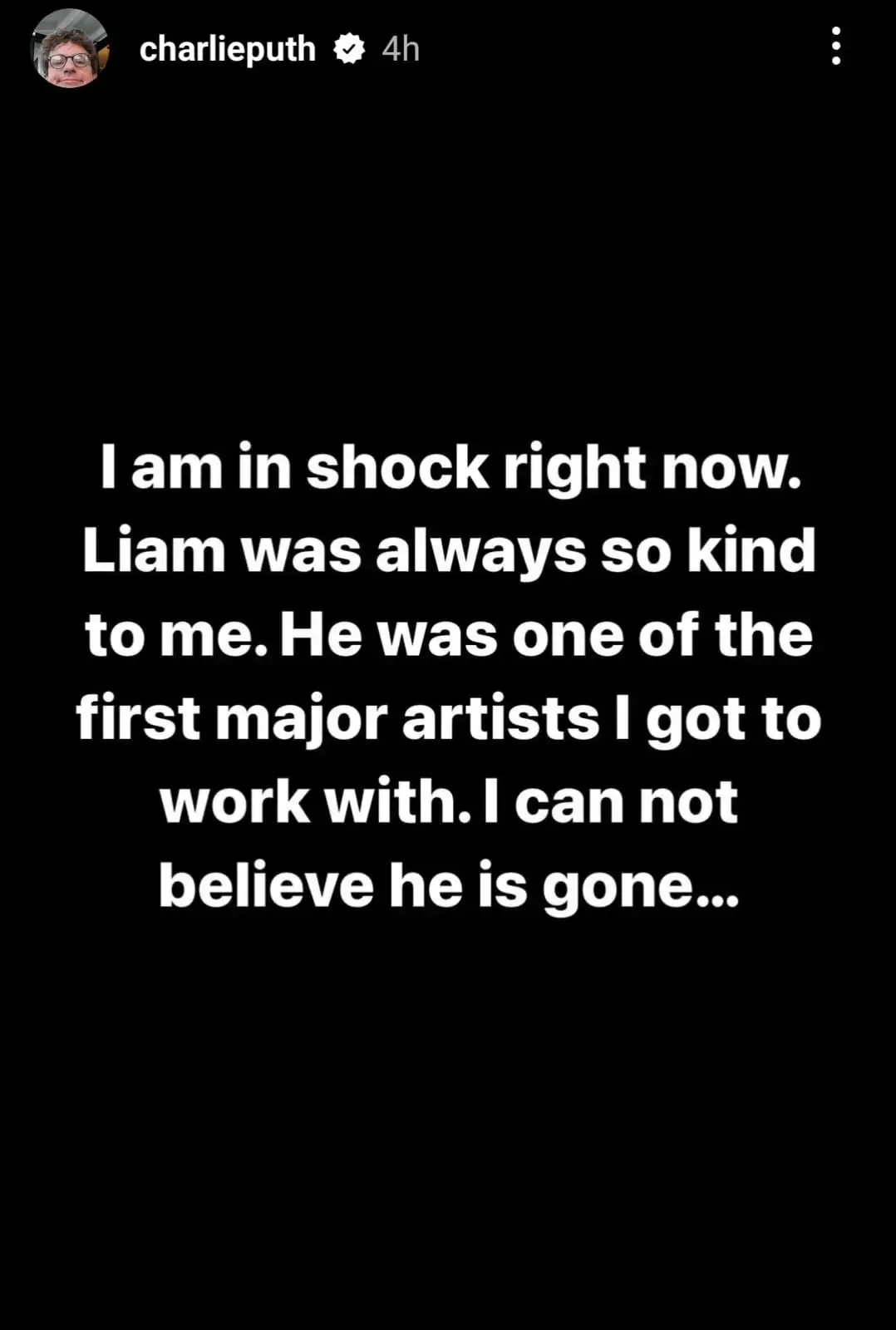 Charlie Puth mourns the loss of Liam Payne