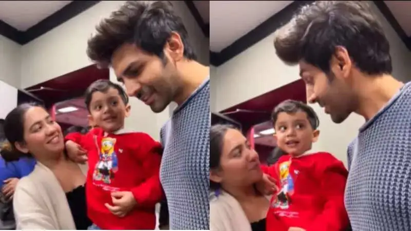 Kartik Aaryan meets cute young fan, sings songs with him, calls him ‘Little Shehzada.’ Watch