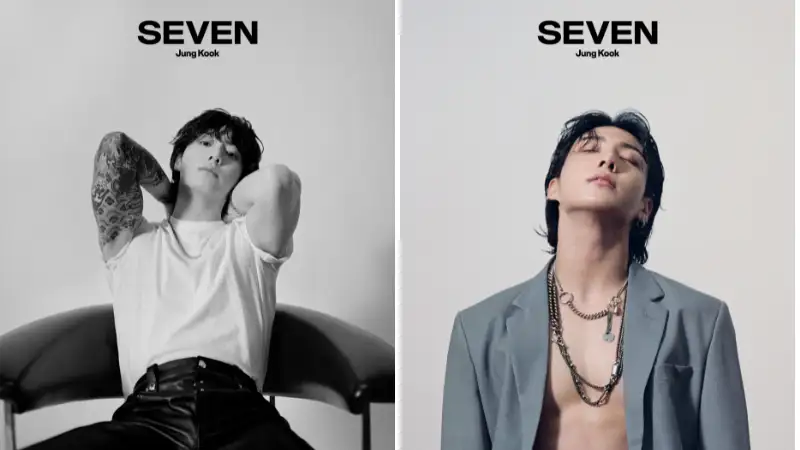 Jungkook mesmerizes fans with a wink and dazzles in shirtless shots in 'Seven' concept photos