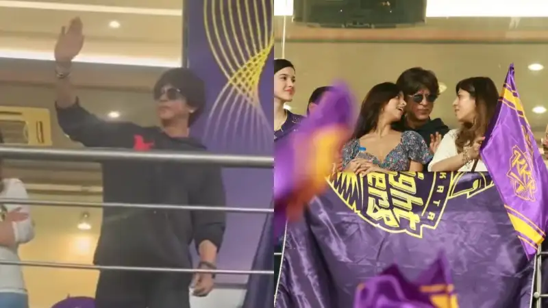 Shah Rukh Khan attends Kolkata vs Bangalore cricket match with Suhana, dances to Jhoome Jo Pathaan. Watch