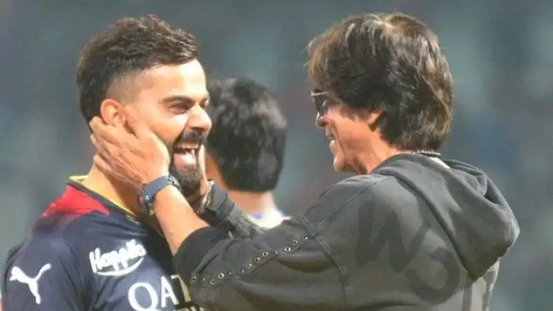 Shah Rukh Khan shares adorable moment with Virat Kohli at Kolkata's Eden Garden. See pic