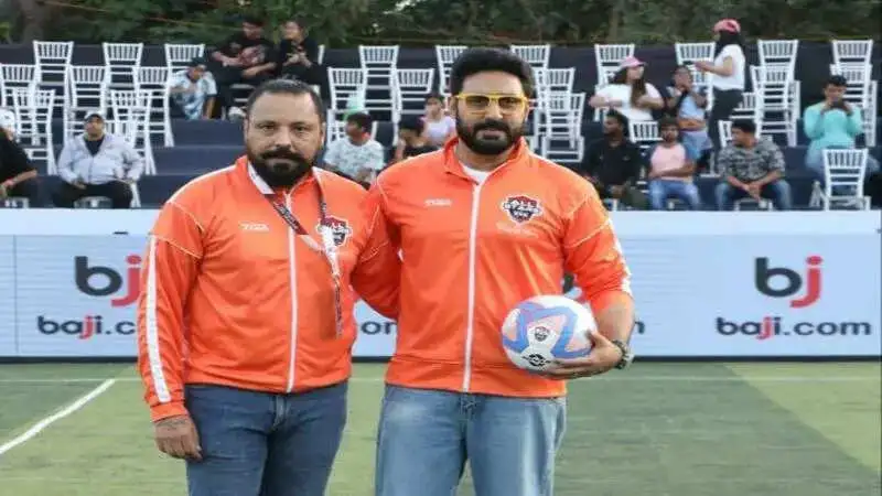 Abhishek Bachchan enjoys the sportainment experience at the All Stars Footy League in Mumbai