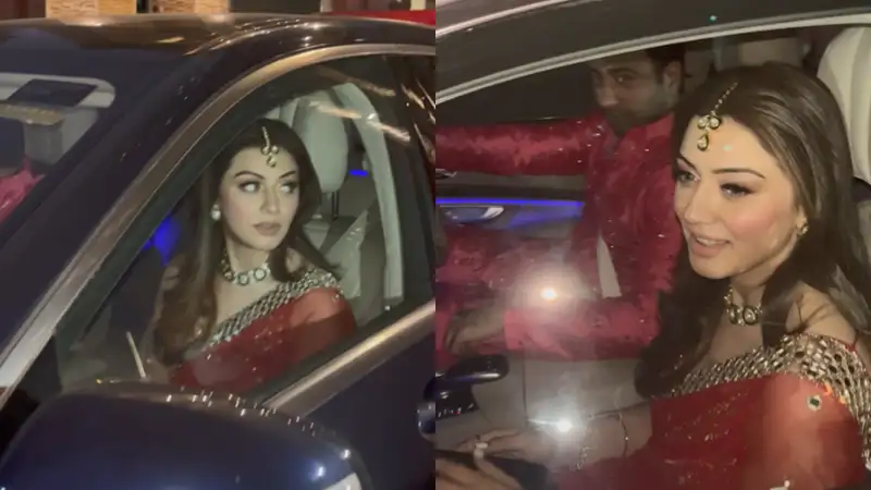 Hansika Motwani, Sohael Kathuriya's wedding festivities begin, actress looks gorgeous in red. See pics