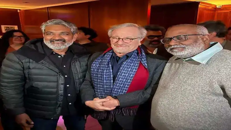 SS Rajamouli says, ‘I just met GOD’ as he gets clicked with Hollywood director Steven Spielberg