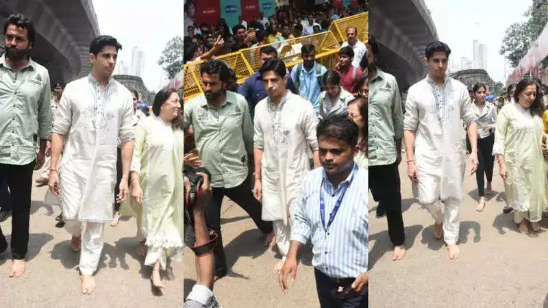 Sidharth Malhotra goes all traditional as he visits Mumbai's Lalbaugcha Raja