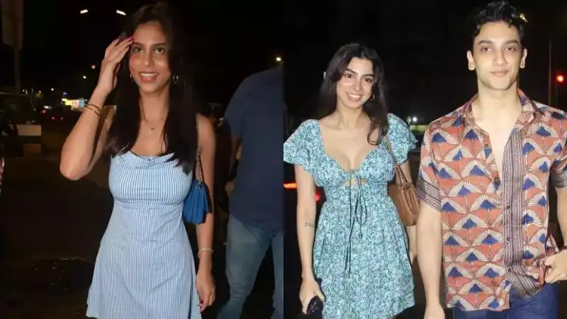 Suhana Khan, Khushi Kapoor twin in blue as they attend Mihir Ahuja's fancy birthday bash. See pics