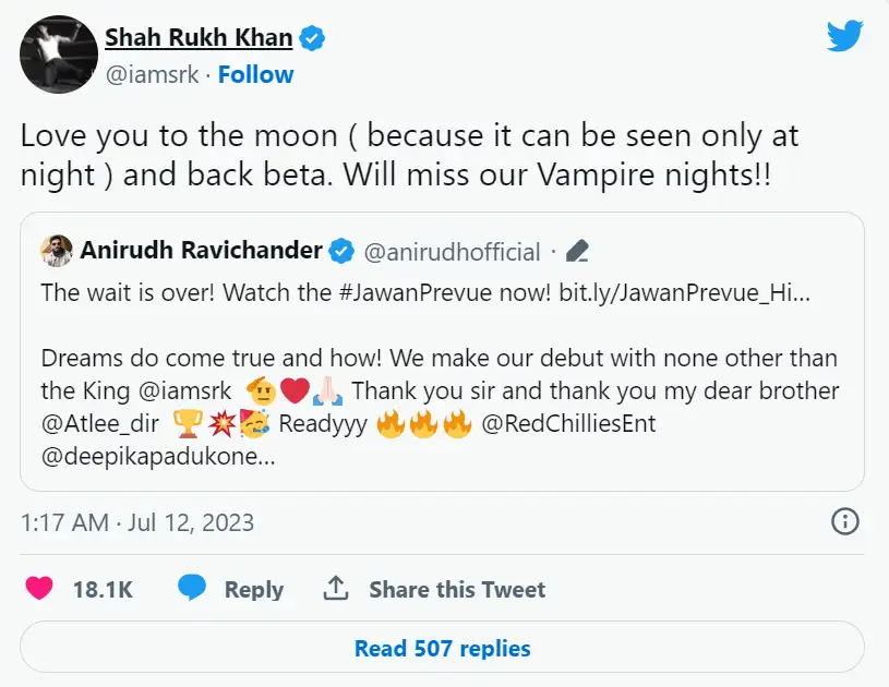 Shah Rukh Khan tweet