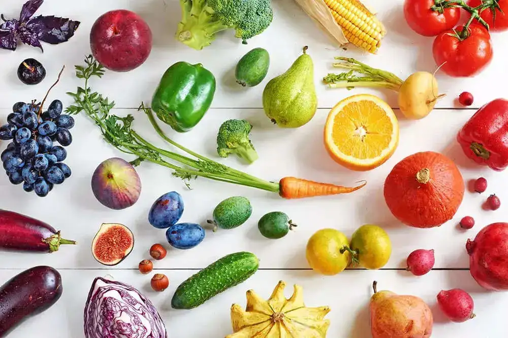 Variety of fruits and vegetables