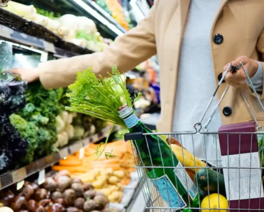 Woman buying groceries