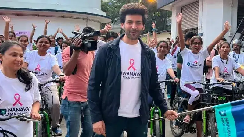 Kartik Aaryan attends Cyclothon for Breast Cancer awareness