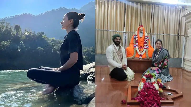 Anushka Sharma meditates in water, shares breathtaking pic from Rishikesh