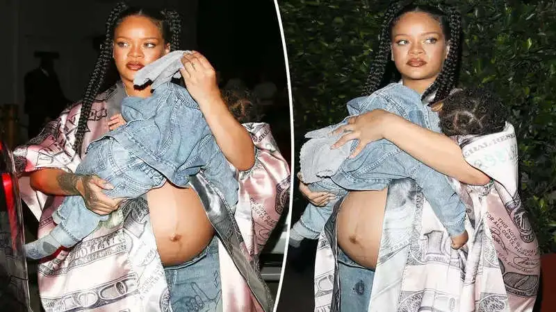 Pregnant Rihanna wows as she twins with son RZA Athelston Mayers at a dinner outing