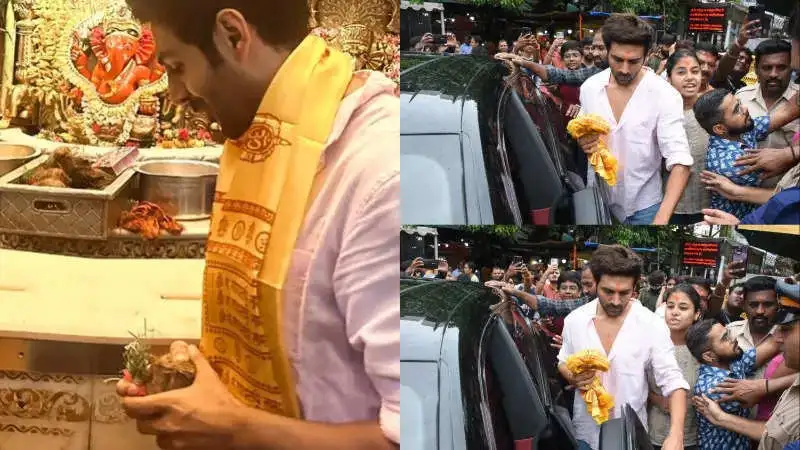 Kartik Aaryan seeks blessings of Ganpati Bappa at Siddhivinayak temple in Mumbai, watch