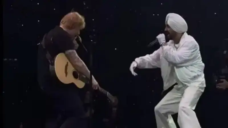 Ed Sheeran makes a surprise appearance at Diljit Dosanjh's concert in Birmingham. Watch video