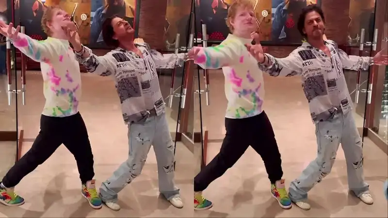 Ed Sheeran and Shah Rukh Khan pull of latter’s iconic pose and it is winning hearts