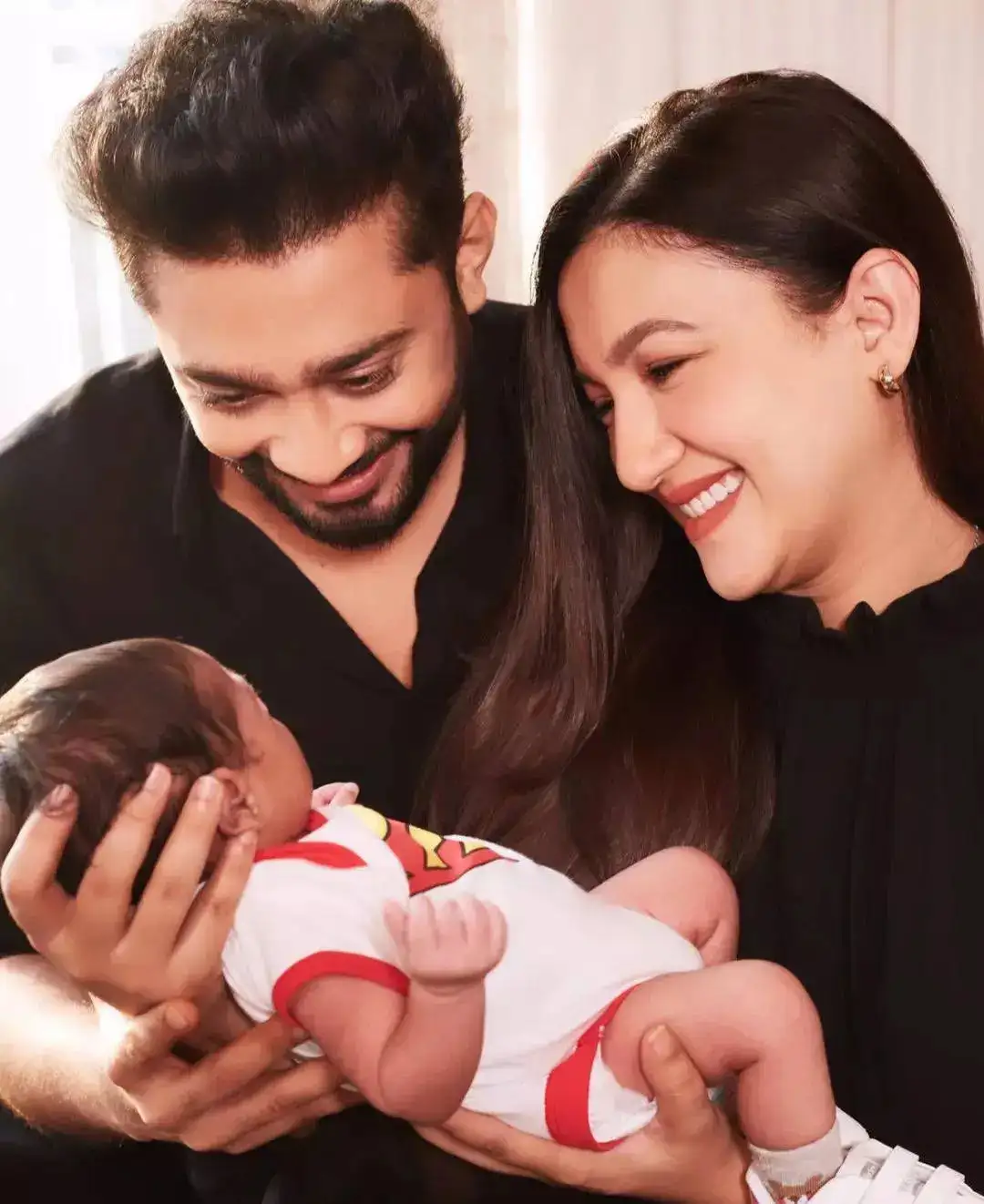 Gauahar Khan with husband and baby