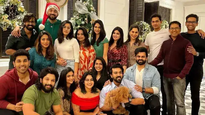 'Mega cousins' Allu Arjun and Ram Charan play Secret Santa with family