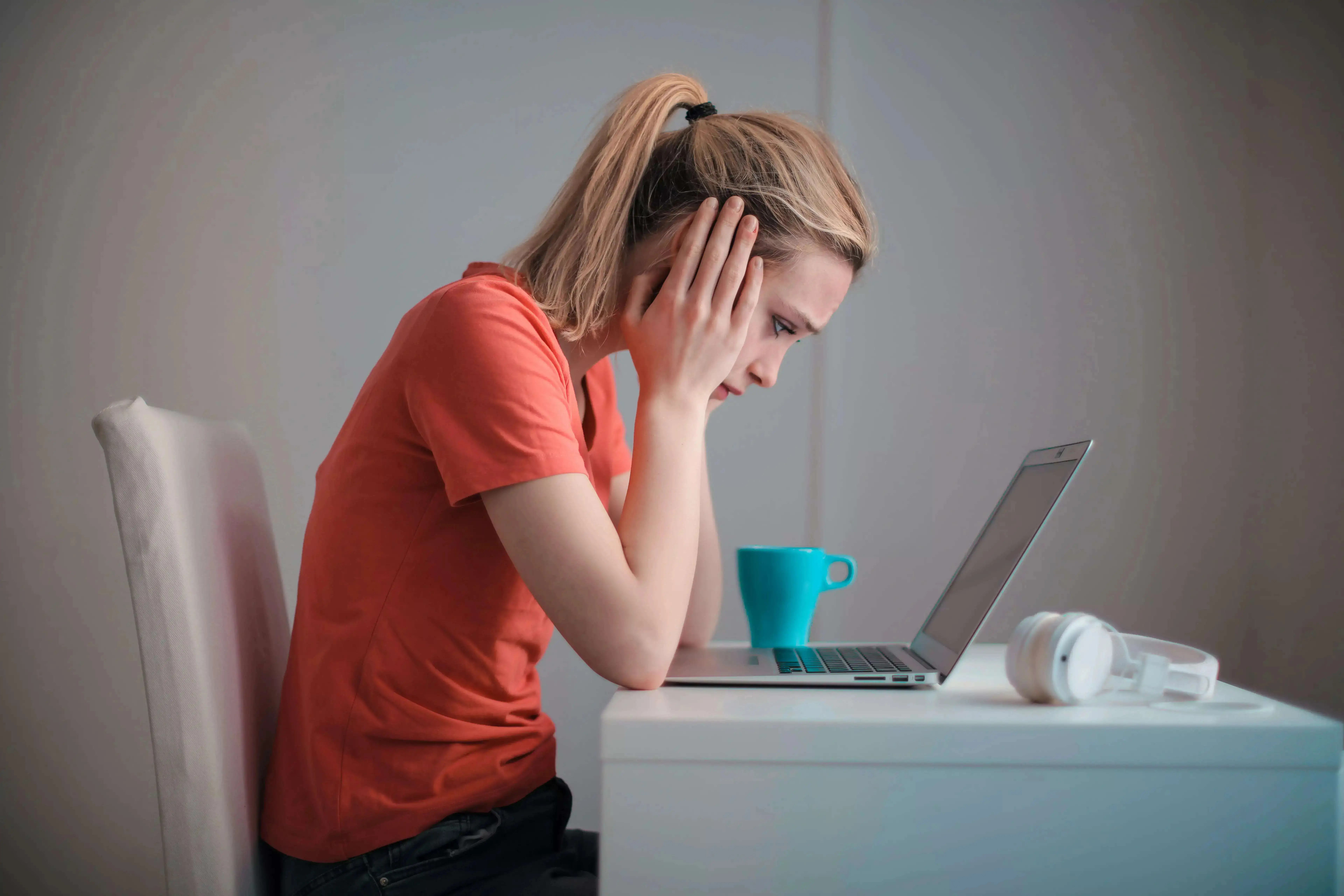 A young woman using laptop