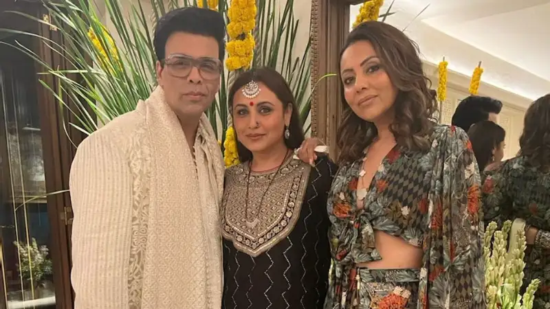 Gauri Khan shares pic with Rani Mukerji, Karan Johar from Diwali party. Fans are missing SRK