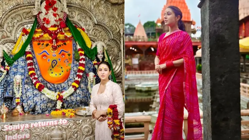 Sara Ali Khan visits Khajrana Ganesh Temple and Mahakaleshwar Temple after ‘Zara Hatke Zara Bachke's’ success