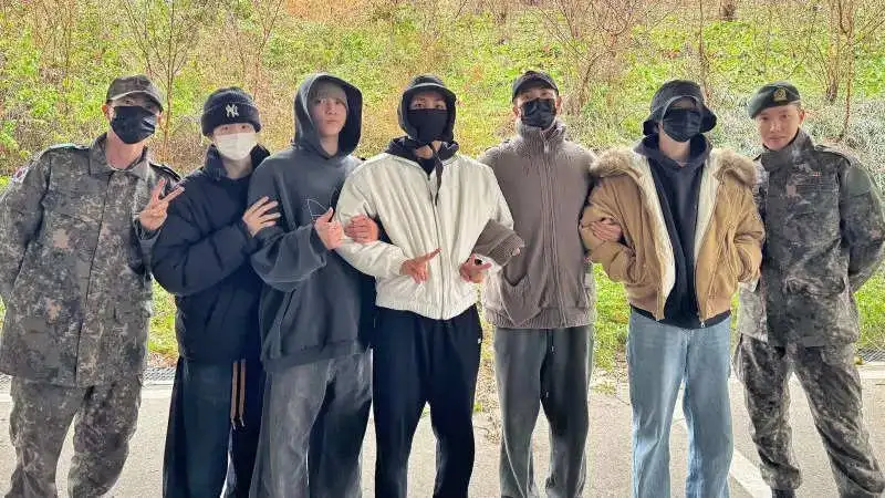 BTS members reunite before RM, V, Jimin and Jungkook head for military training. See pic