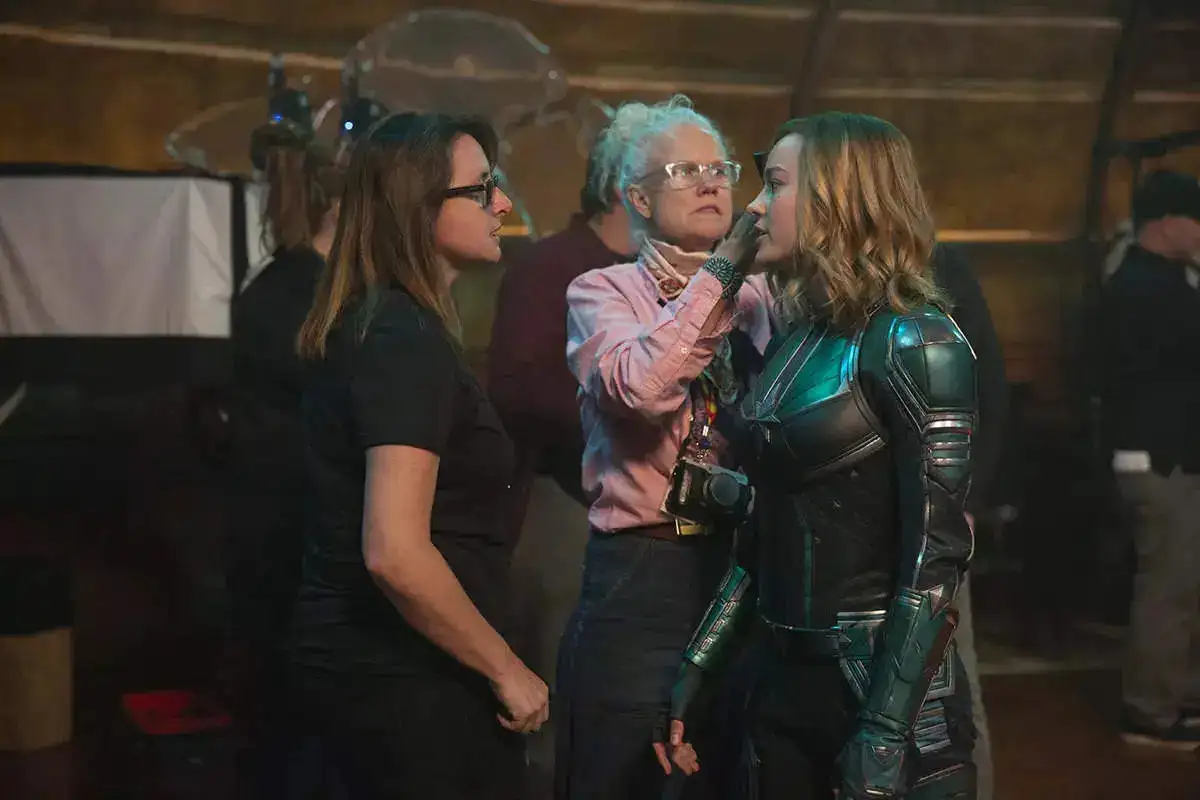 Victoria Alonso at Capt Marvel shoot